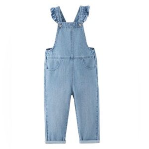 NWOT Zara Ruffled Denim Overalls